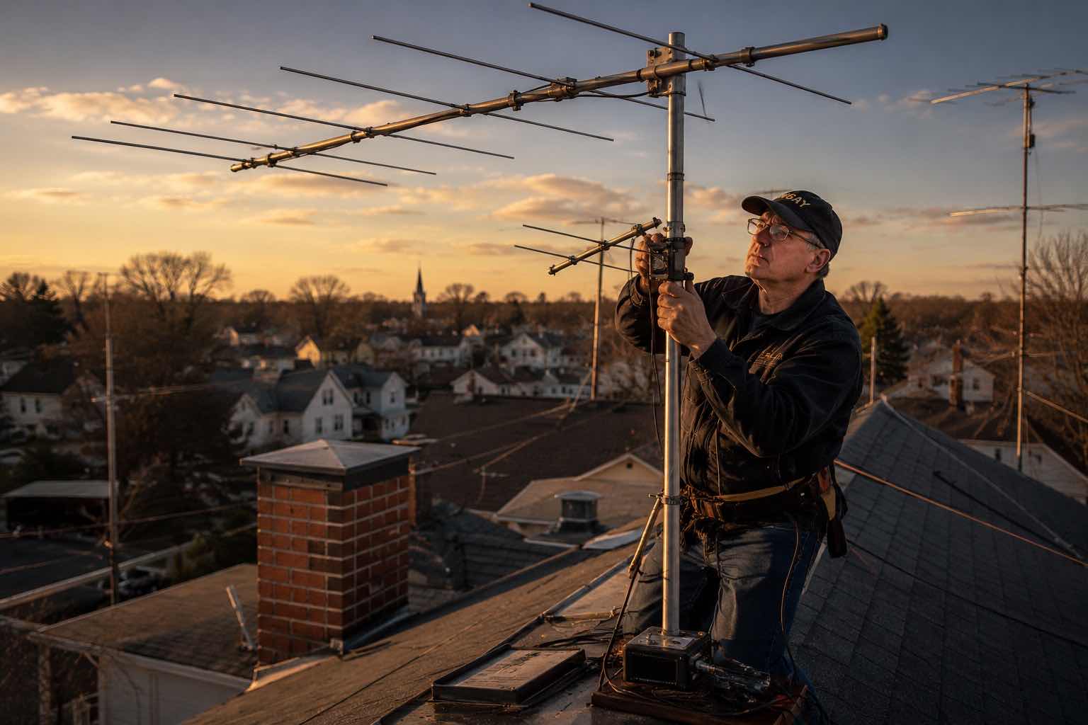 Rooftop antenna installation